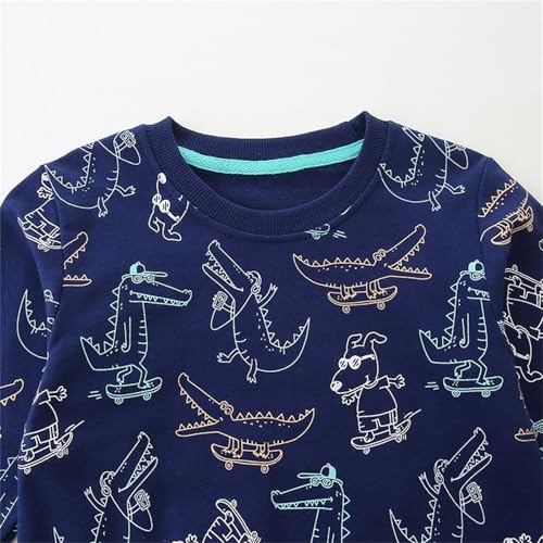 Boys Sweatshirts Cotton Long Sleeve Crewneck Pullover Toddler Kids Winter Warm Shirt Sweater Tops Outfits Size 124