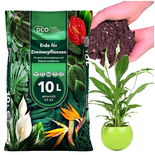 Blumenerde 10L - Premium Erde mit Dünger - für Zimmerpflanzen, Ba...