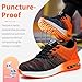 Imagen de Zapatos de Seguridad Hombre Mujer Zapatillas Trabajo Ligero Comodo Calzado de Seguridad con Punteras de Acero Transpirable Antideslizante Naranja EU 41