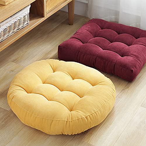 Großes rundes Sitzkissen für Kinder und Erwachsene, 55 cm, weiches Kissen für Yoga, Wohnzimmer, Büro, bequemes Sitzen, blau, perfekt für Stühle und Räume