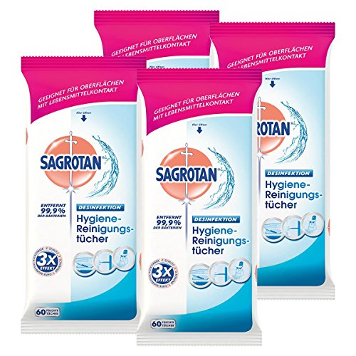 Preisvergleich Produktbild Sagrotan Hygiene-Reinigungs-Tücher Desinfektion 60 Tücher (4er Pack)