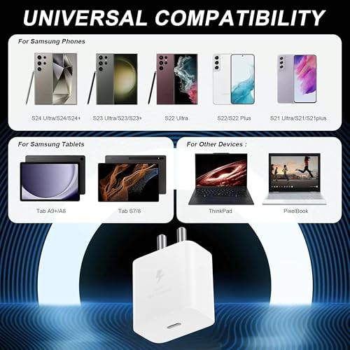 Image of 25W C-Type Super Fast Adapter (2025 Model) Compatible with Samsung Galaxy S /A /M /F /Z Series | Super Fast Charger Adapter for S24 /S23 / M05 /M06 /M16 /M35 /M56 / F15 /A15 /F06 /F34 /F14 /F54 / A35 /A55 /A56