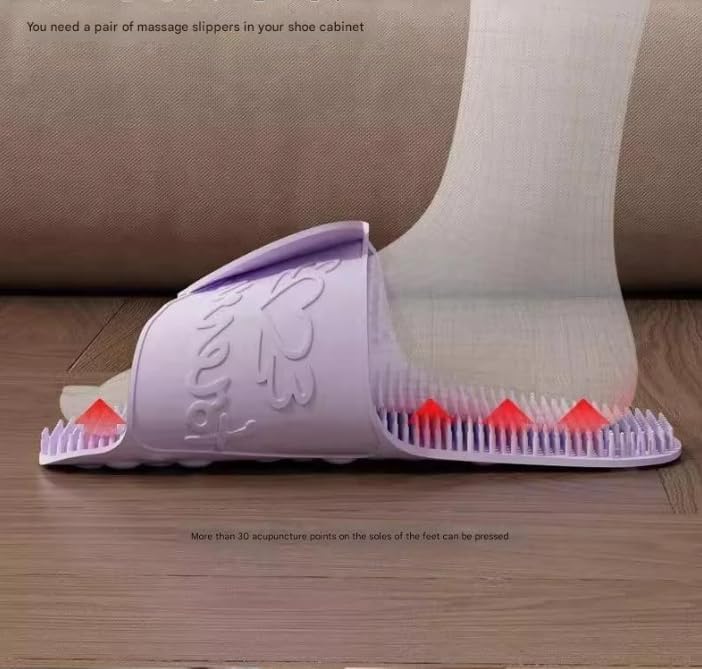 CHIDDHAN Foot Massaging Slippers | Exfoliating Bath Shoes With Adjustable Strap Easy To Clean Feet | Exfoliating Footwear, Shower Slippers | Rubber Sole Folding Design Ideal for Daily Use, Travel 4