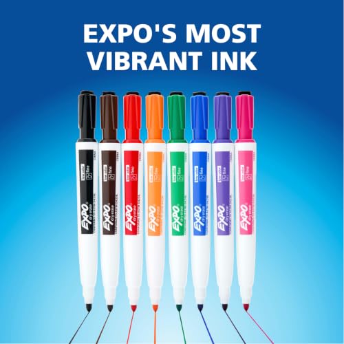 EXPO Magnetic Dry Erase Markers with Built-In Eraser, Fine Tip, Assorted Colors, 8 Count - Classroom White Board, Teacher Supplies, School Locker - image 6