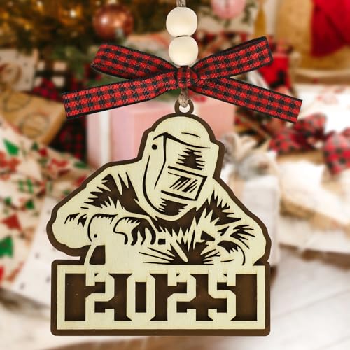 2025 Welder Christmas Ornaments Gifts, Christmas Tree Decoration Wooden Ornament,...