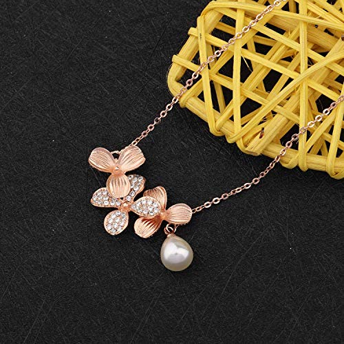 Braccialetto con fiore di orchidea con perla a