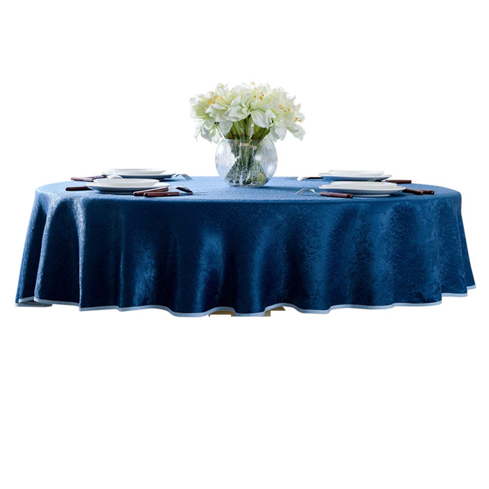 BATSDCB Elegant Circular Table cover, Spillproof Washable Polyester Tablecloths, Great for buffet table,Parties,Holiday dinner & more-Blue 130x200cm(51x79inch)