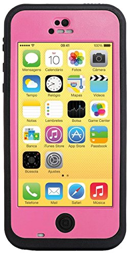 HESGI New Waterproof Shockproof Dirtproof Snowproof Protection Case Cover Only for Apple iPhone 5C Pink