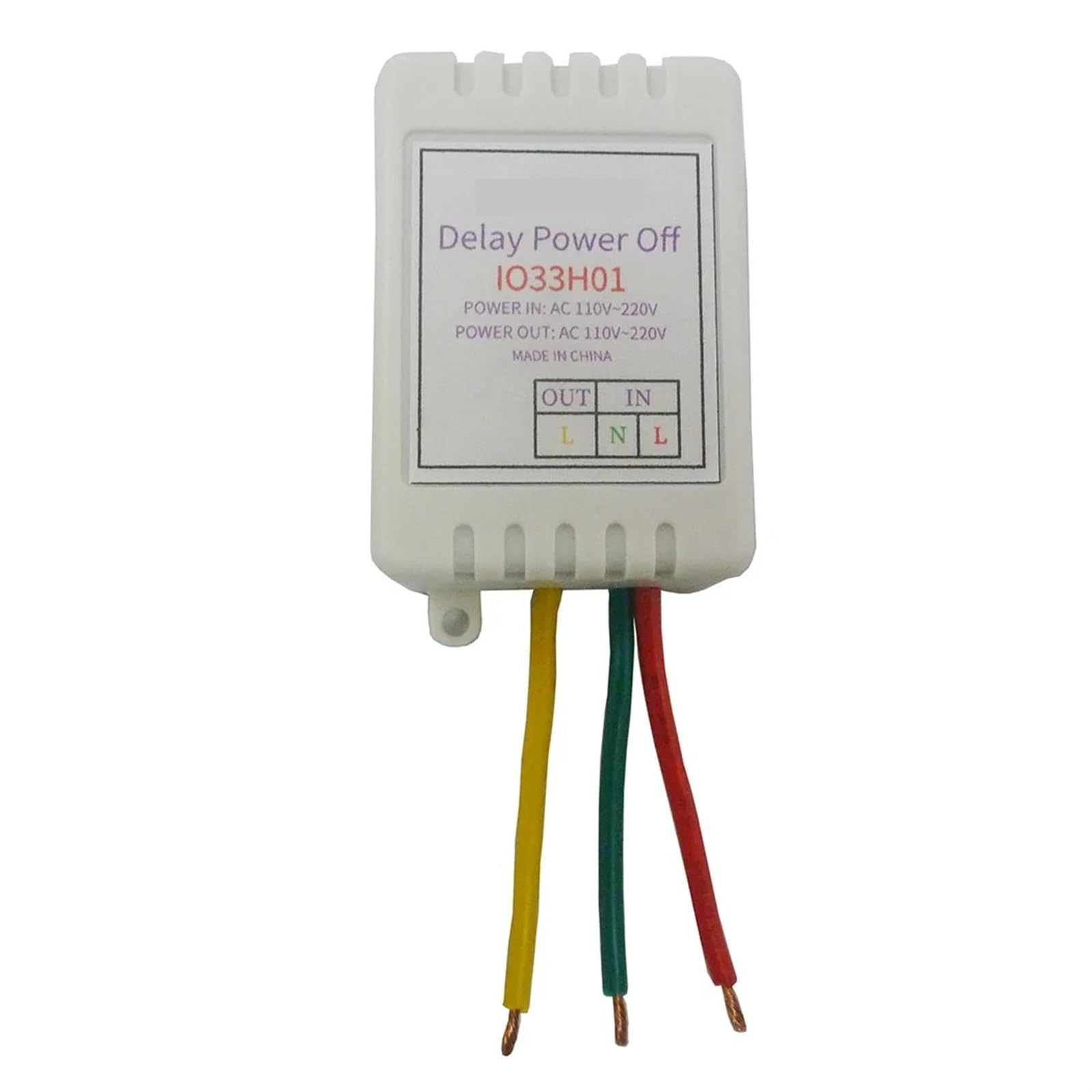 AC 110V 220V Encendido retardo Apagado Interruptor de relé 1-480Min Temporizador Controlador de retardo de desconexión Ajustable(with Shell)