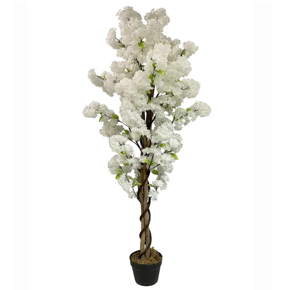 Artificial Blossom Tree White 150cm - Realistic Faux House Plant - Botanik UK