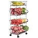 G.a HOMEFAVOR Cesto per Frutta con Ruote, a 4 Livelli Frutta Cestino impilabile, Contenitore di stoccaggio Organizzatore, Perfetto per Frutta, Verdura, Snack