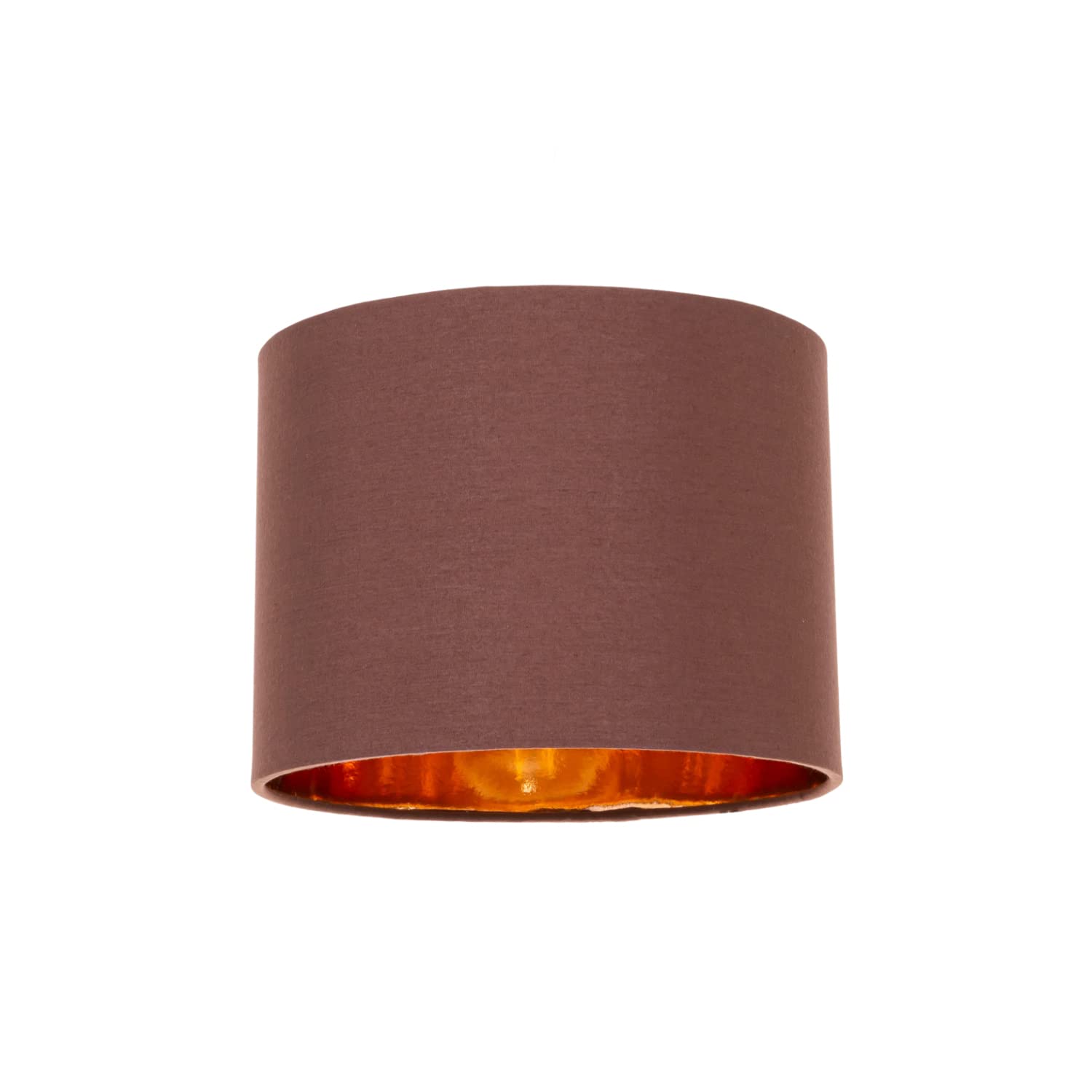 Contemporary and Chic Ochre Cotton 10" Table or Pendant Circular Drum Lamp Shade with Shiny Gold Inner - 60watt Maximum by Happy Homewares — view 52