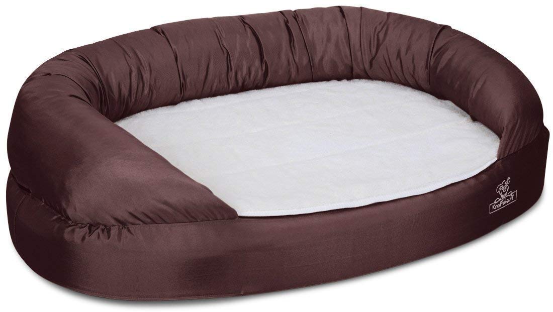 Knuffelwuff Ortopedyczne legowisko dla psa Jessy nadaje się do prania dla psa ortho bed sofa dla psa kosz dla psa koszyk dla psa ortopedyczny memory brązowy XL 100 x 65 cm