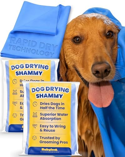 Shammy Dog Towel for Drying Dogs Large, 34x26in, Ultra Absorbent,...