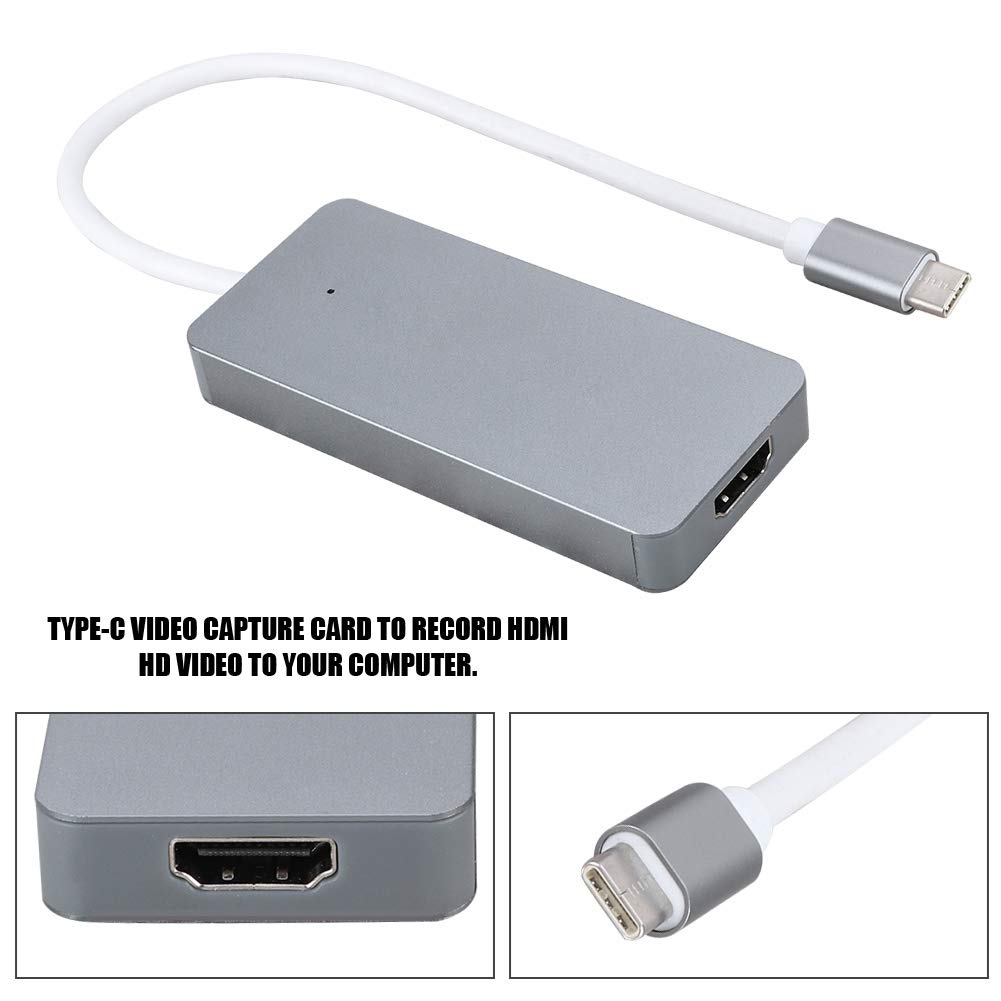 KUIDAMOS EZCAP265C Tarjeta de Captura de Vídeo a Tipo C Grabador de Alta Definición para Transmisión y Edición Compatible con y Mac Aleación de Aluminio 8,8 * 4 * 1 Cm