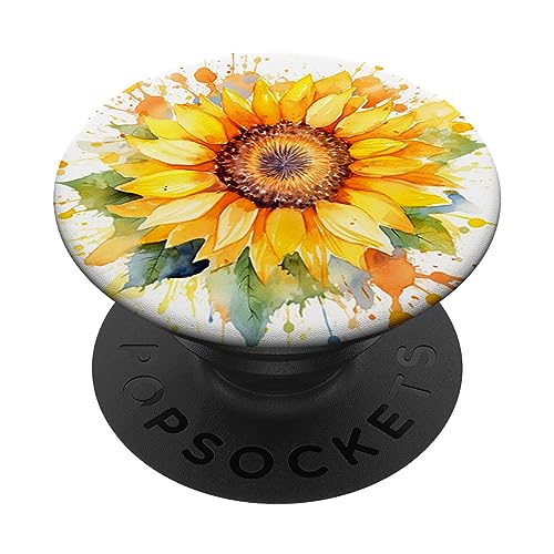 Watercolor Sunflower PopSockets Adhesive PopGrip