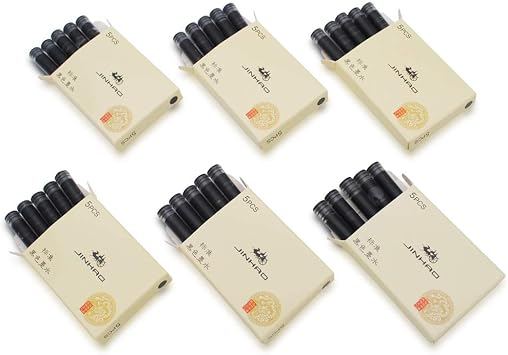 30pcs JINHAO Ink Cartridges Fountain Pen Refills for JINHAO and Baoer Pen Standard SizeBlack