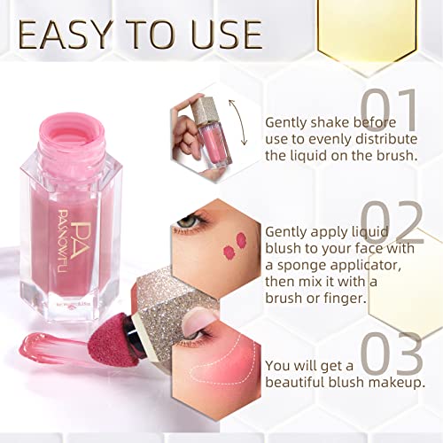 Dageda Liquid Blush,Soft Cream Blush Makeup,Liquid Face Blusher Pearl With Cushion Applicator, Silky Blush Stick Long-Lasting Creamy For Blush Makeup(Foggy Pink) #TOP4