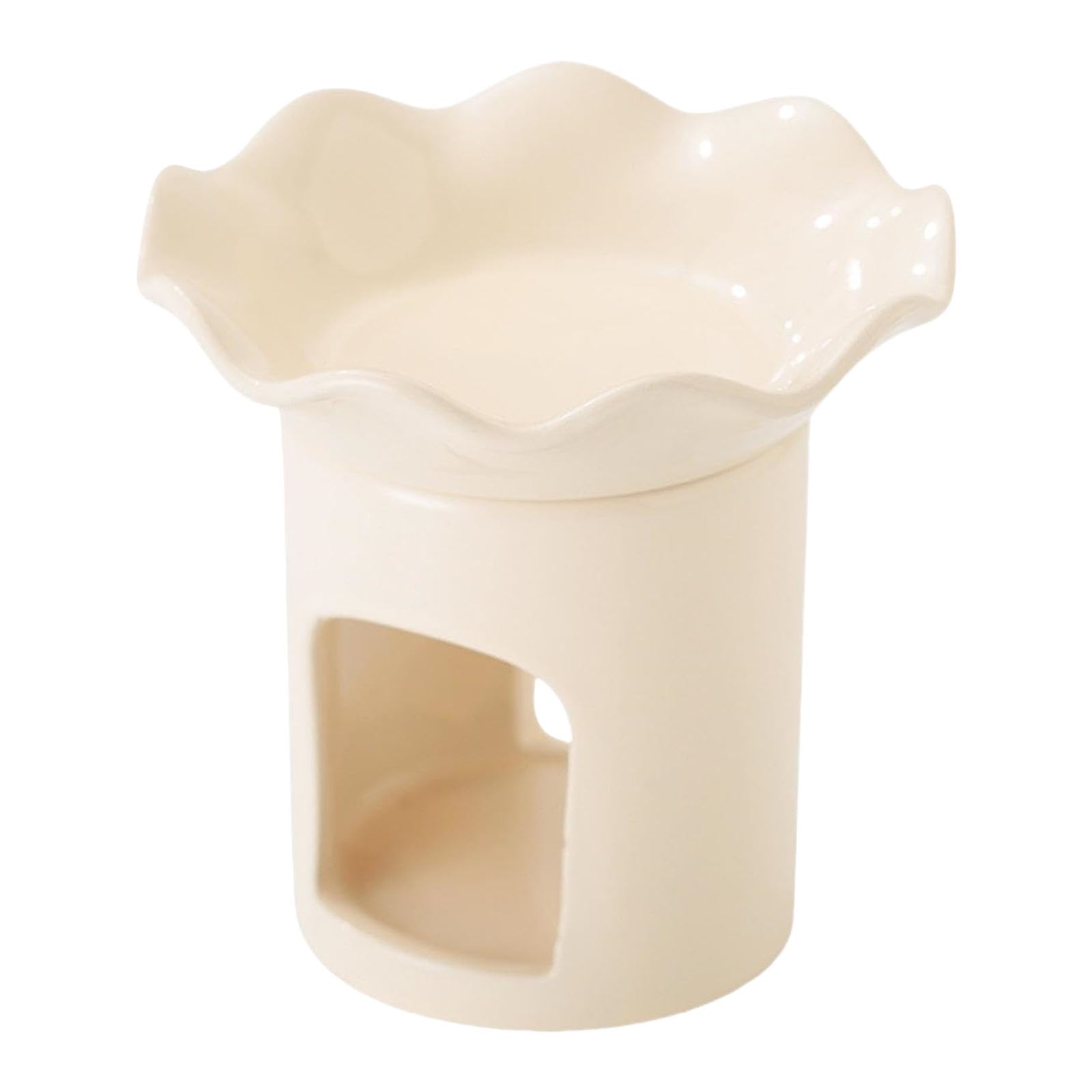 Pffiocix Ceramics Flower Design Essential Oil Burners Melter Aromatherapies Scented Diffuser Tealight Holder for Home Tealight Holder