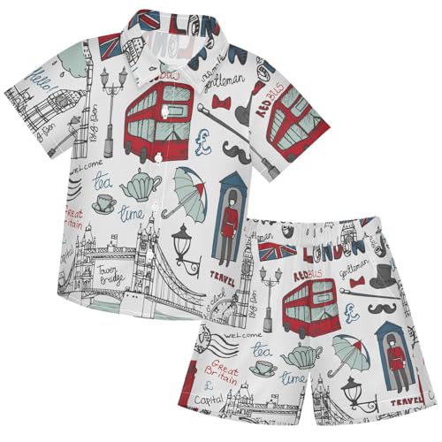 Image of visesunny Little Boys Short Sleeve T-Shirt Beach Shirts Casual Shorts Set Summer Clothes for Kids Outfits