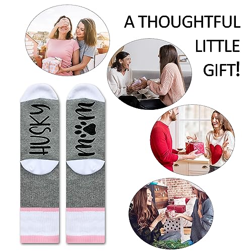 Image of Ziyouza Husky Mom Socks, Gift for Dog Pet Owner, Dog Mother, Dog Mama, Dog Lovers, Puppy Lovers, Novelty Gift for Thanksgiving Christmas Birthday Mother's Day, 1 Pair-39