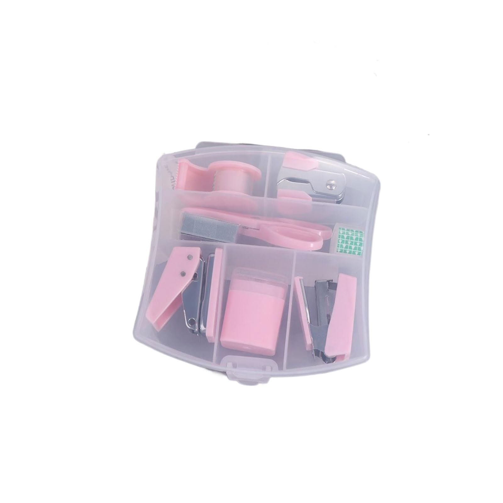 1 Set Punch Machine Kit, 8 in 1 Mini Stapler, Stapler Pins, Remover, Scissor, Tape Dispenser, Pencil Sharpener for Office School DIY Tools, ATMC21J88/HUJ87