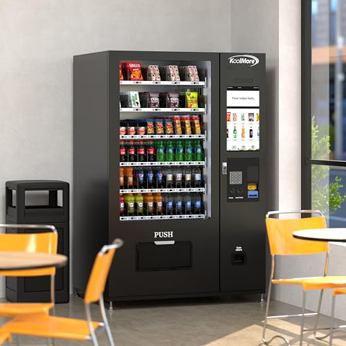 Image of KoolMore Refrigerated Snack Vending Machine with 60 Slots and 22 Inch Touch Screen with Bill Acceptor in Black (KM-VMRT-50-B)