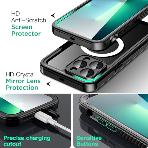 AICase iPhone 13 Pro Max Case Waterproof with MagSafe Clear Snowproof,Dustproof and Shockproof,IP68 Certified Full Body 360 Protection Fully Sealed Underwater Cover for iPhone 13 Pro Max 6.7" by AICase - Image 5