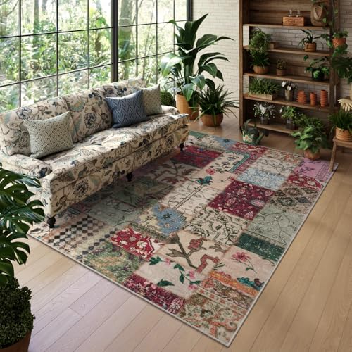 LIVEBOX Washable Area Rugs 5x7, Soft Boho Rugs for Living