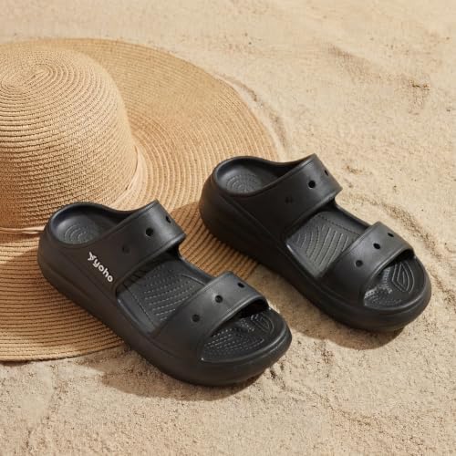 Image of YOHO Double Strap Clog Sandals for Women | Waterproof Monsoon Footwear & Rainy Shoes | Cushioned Lightweight Chappal