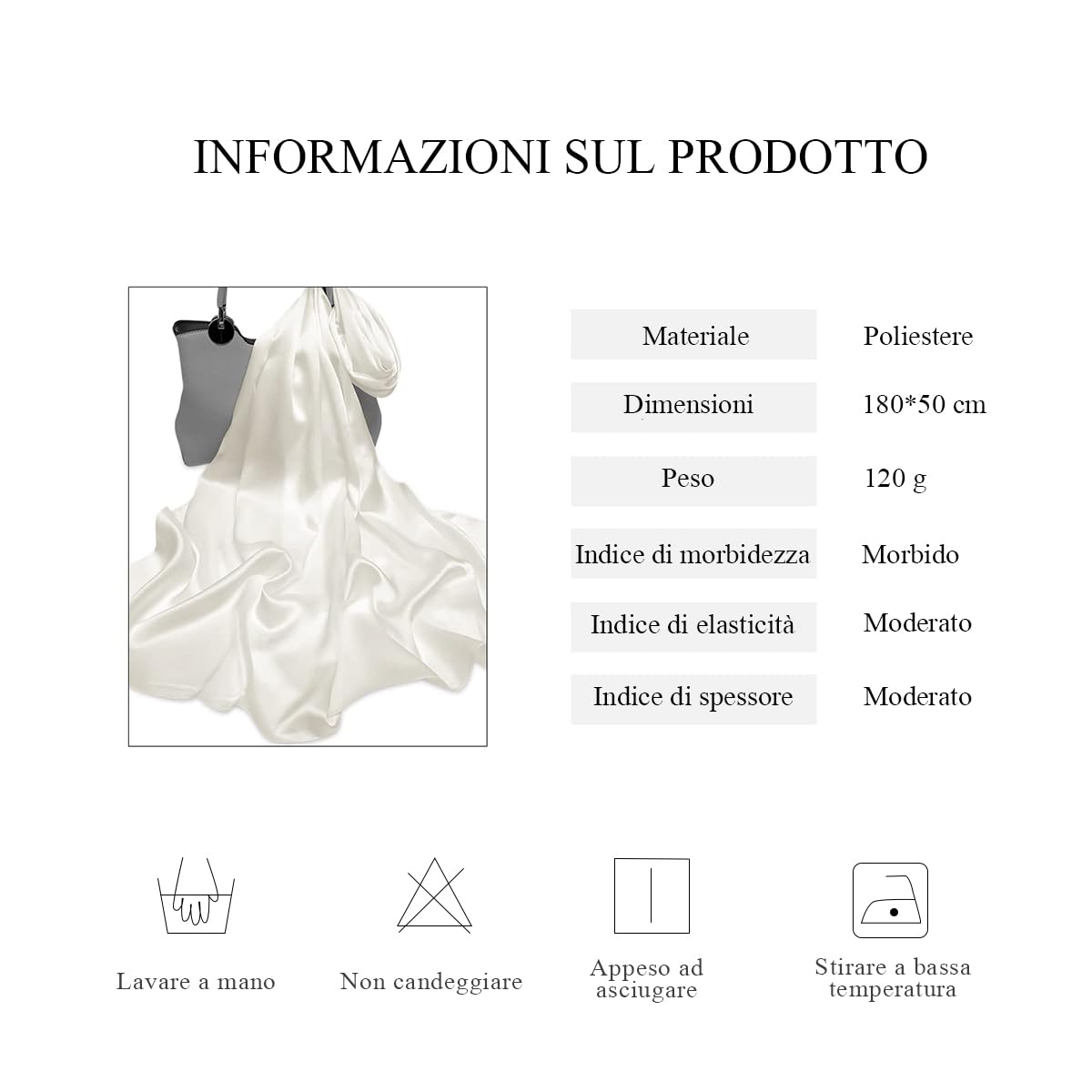 LumiSyne Donna Scialle In Raso Chiffon Silky Tinta Unita Wrap Stola Per Sposa Damigella Cerimonia Matrimonio Serata