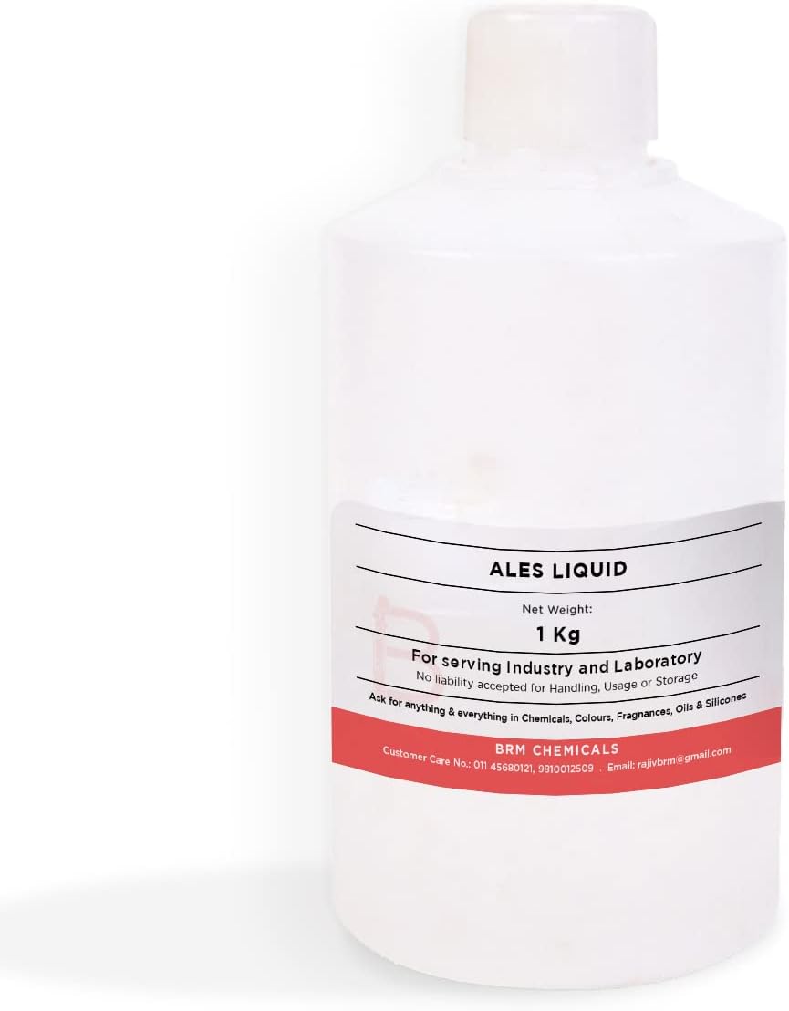 BRM Chemicals ALES Liquid - 1 KG Ammonium Lauryl Ether Sulphate Liquid For Shampoo Making, Soap Making, Lotion, Creams, Cosmetic Making & DIY Personal Care For Face, Hair, Skin & Body