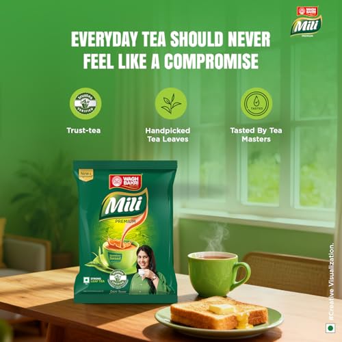 Image of Wagh Bakri Mili Leaf Tea, 1Kg, Green Tea (Pack of 3)