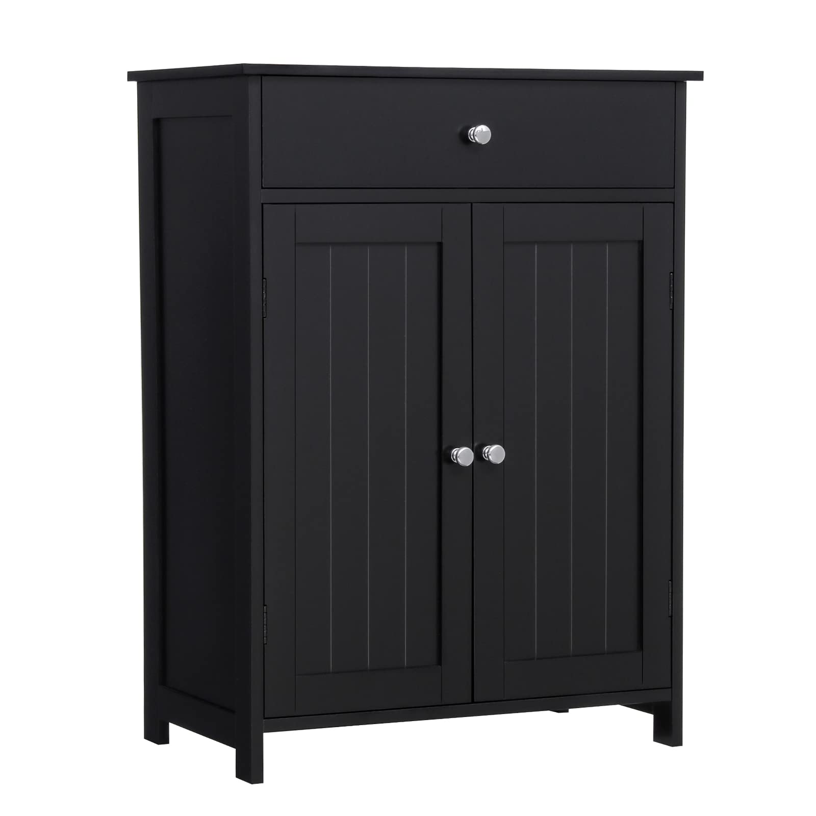 Iwell Black Bathroom Storage Floor with 1 Large Drawer