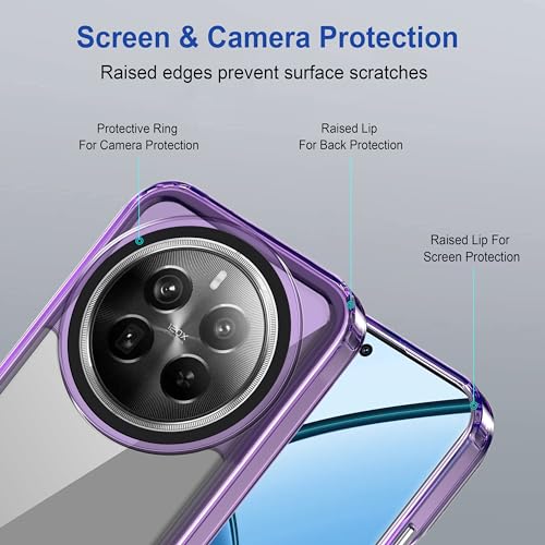 Image of amazon basics Back Case Cover for Realme 12 Pro Plus 5G (Polycarbonate, Thermoplastic Polyurethane Translucent Purple)