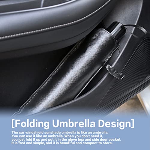 Yakefly Car Windshield Sun Shade Umbrella, Foldable Car Sunshade Front Window Cover Windshield Sunshades,Uv Protection,Foldable Windshield Umbrella Sun Shade Cover Visor,Fit For Most Cars(55"X 31") #TOP3