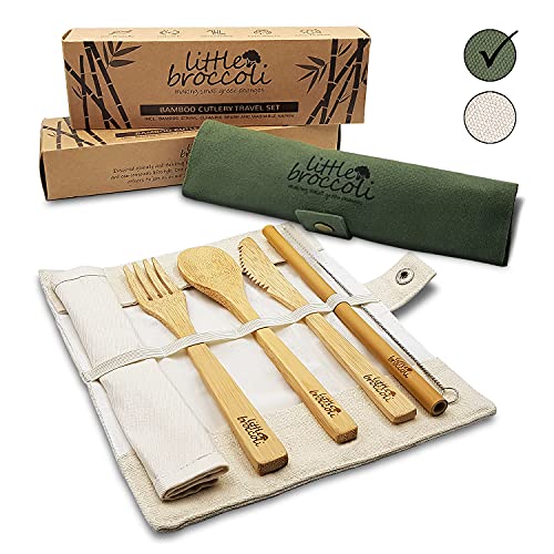 Little Broccoli Bamboo Cutlery Set, Biodegradable and Reusab