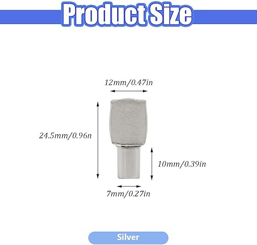 Miniatura 8 de 100 clavijas de estante de 0.197 in, soportes para estantes en forma de cuchara para muebles, estantes, estanterías (0.197 x 0.709 in)