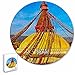 Nepal Puzzle 195 pezzi animali di forma rotonda in legno per bambini puzzle per adulti souvenir regalo 16,5 × 16,5 pollici
