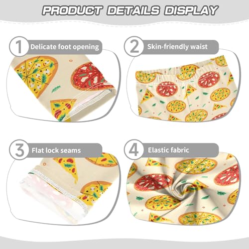 ZZKKO Girls Leggings Pizza Toddler Girls Clothes Leggings for Girls Toddler Girls Leggings 3-4T3