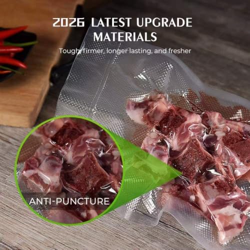 Image of Vacuum Sealer Bags Rolls, Kitchen Essentials, 11inx20ft, 2 Pack | Commercial Grade, BPA Free, Customized Size, Sous Vide Cooking, Puncture Prevention, Kitchen Gadgets