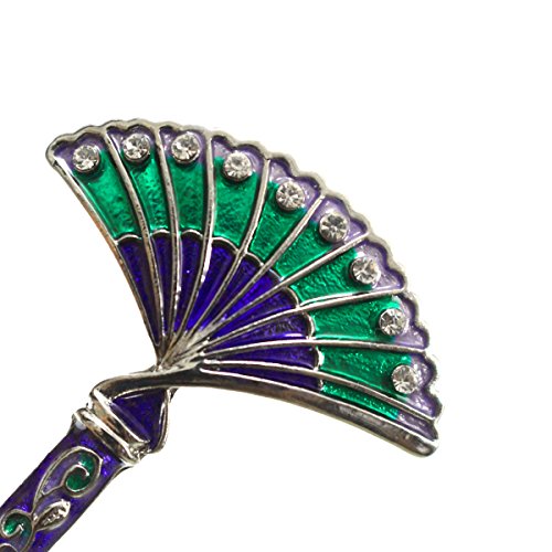 Fashion & Lifestyle 6" Hair Decor Chinese Traditional Style Hair Sticks Shawl Pins Picks Pics Forks for Women Girls Hair Updo Making Accessory with Fan-shaped, Purple