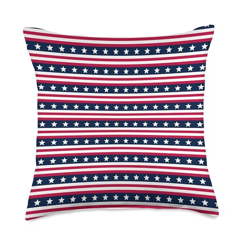 White Blue Red United States Federal Washington Pattern Throw Pillow