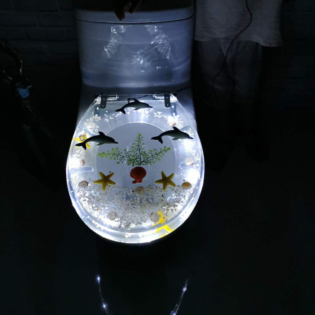 Upgrade-Led-Toilettensitz, Schöner Transparenter Toilettensitz Aus Harz, Toilettendeckel Mit Absenkautomatik, Einfach Zu Montieren, Langlebig, Bottomfix (Topfix) (Bottomfix)