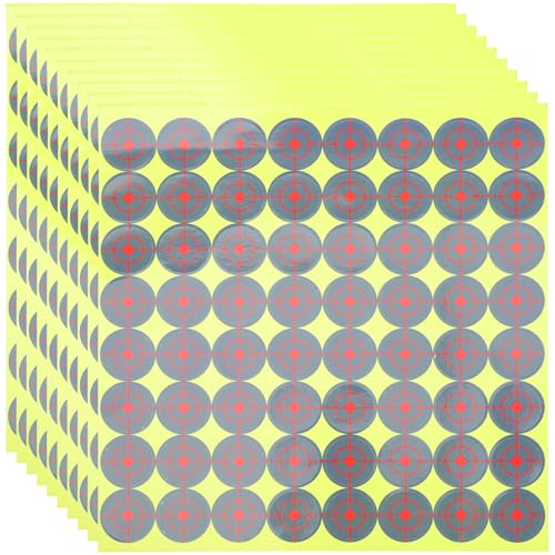 GLEAVI Autocollants Ronds pour Cibles de Tir 1 Pouce Papier Professionnel Autocollants Adhésifs 640 Pièces et Réparation Usage Chasse et Tir Sportif