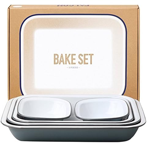 Falcon Enamelware Enamel Bake Set - Pigeon Grey Cover