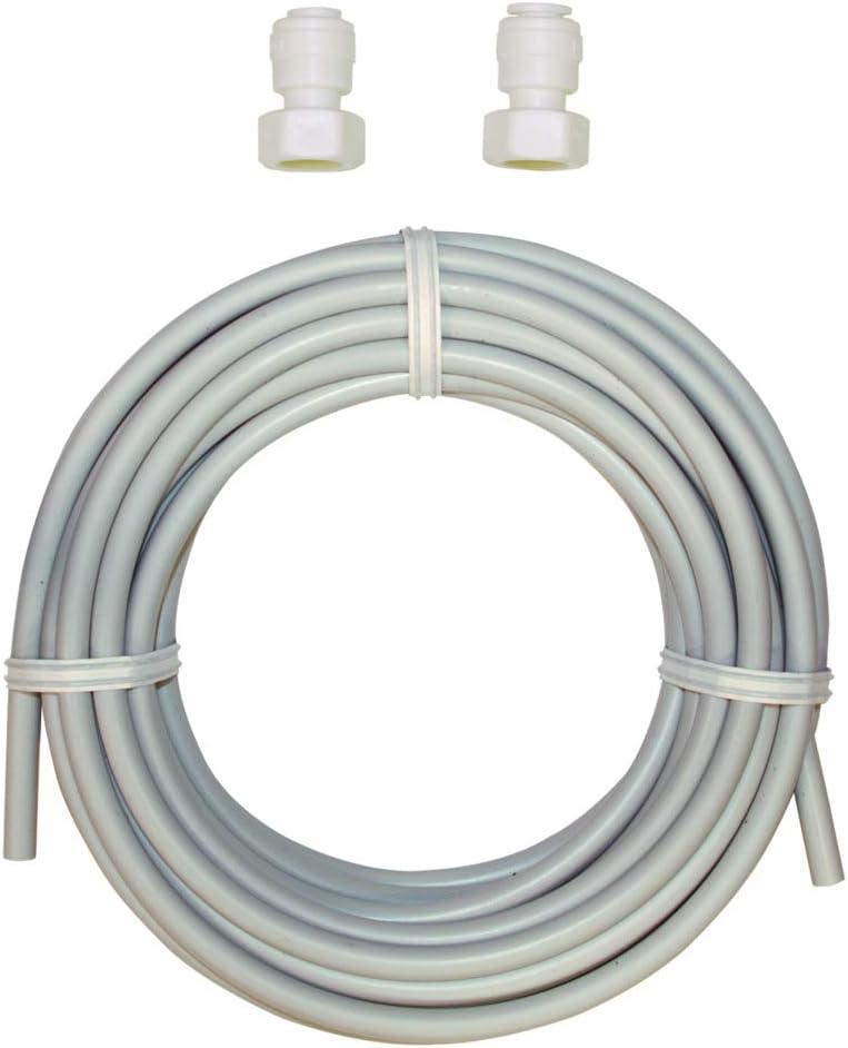 Eastman Ice Maker Installation Kit, 1/8 Inch ID x 1/4 Inch OD, 15 Foot Gray Flexible