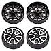 Heyiarbeit 4pcs 30mm Dia 2 Inner Hole Dia 8mm Thick Plastic RC Car Wheel Black Silver