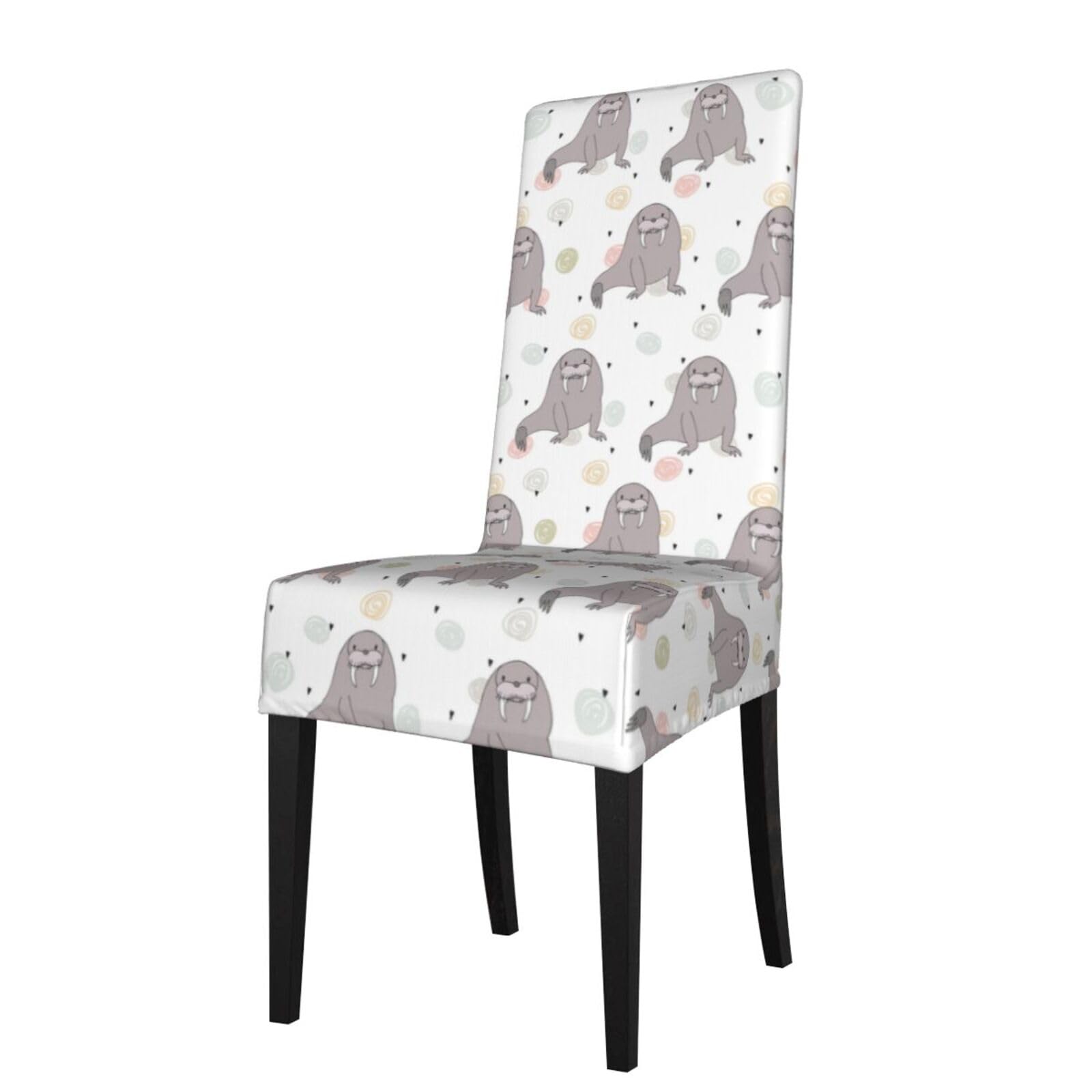 Lkymoh As Picture Seal And Walrus Pattern, Chair Covers Stretch Chair Slipcovers For Dining Room, For Party Pet Protection Universal Fit Soft Polyester