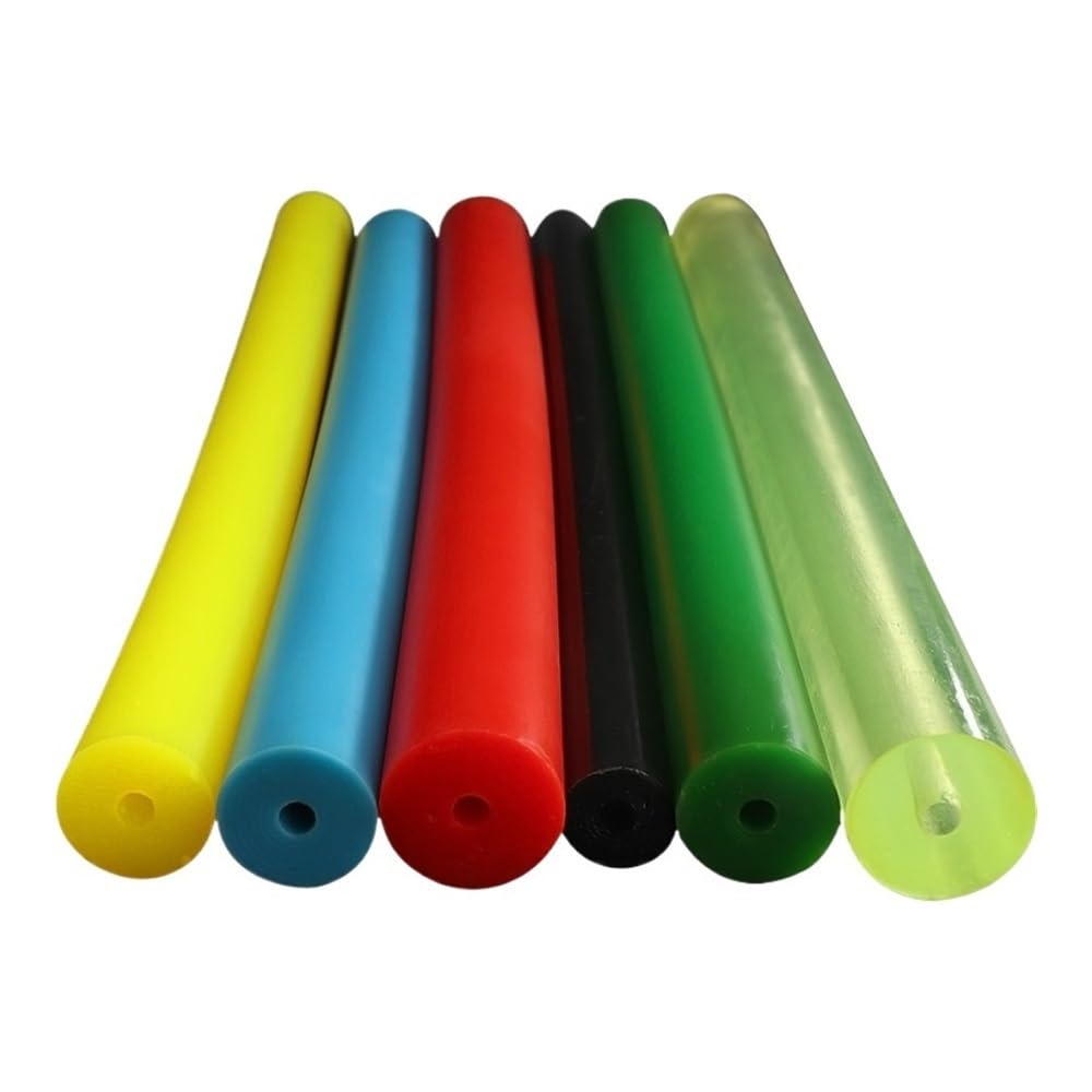 Varilla de plástico de ingeniería Varilla hueca de PU 500 mm longitud, ampliamente utilizada en industrias como la electrónica automotriz y maquinaria. 1 unidad(Yellow,55mm*8mm)